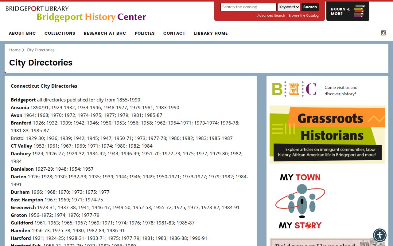 New Milford city directory Bridgeport History Center collections