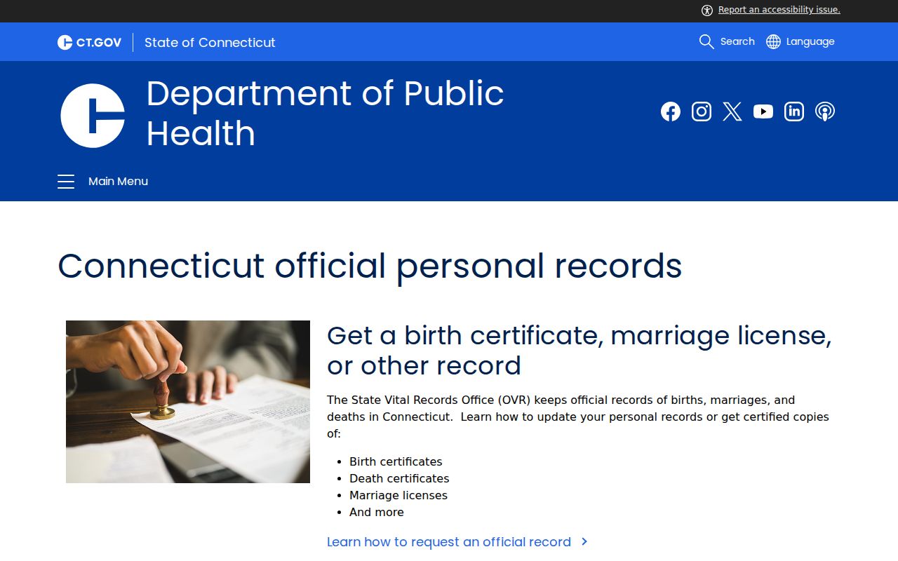 New Milford residents directory Connecticut vital records overview