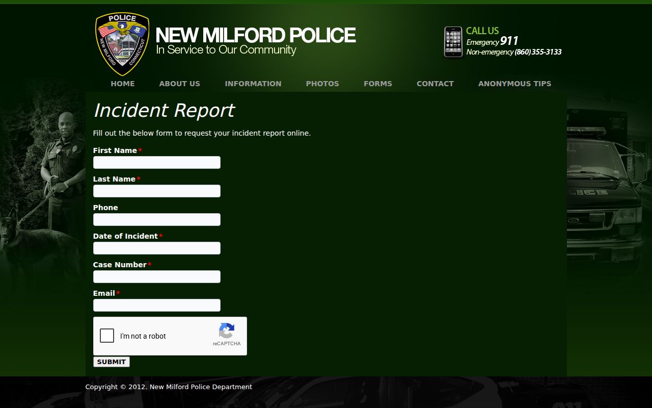 New Milford neighbors police incident request