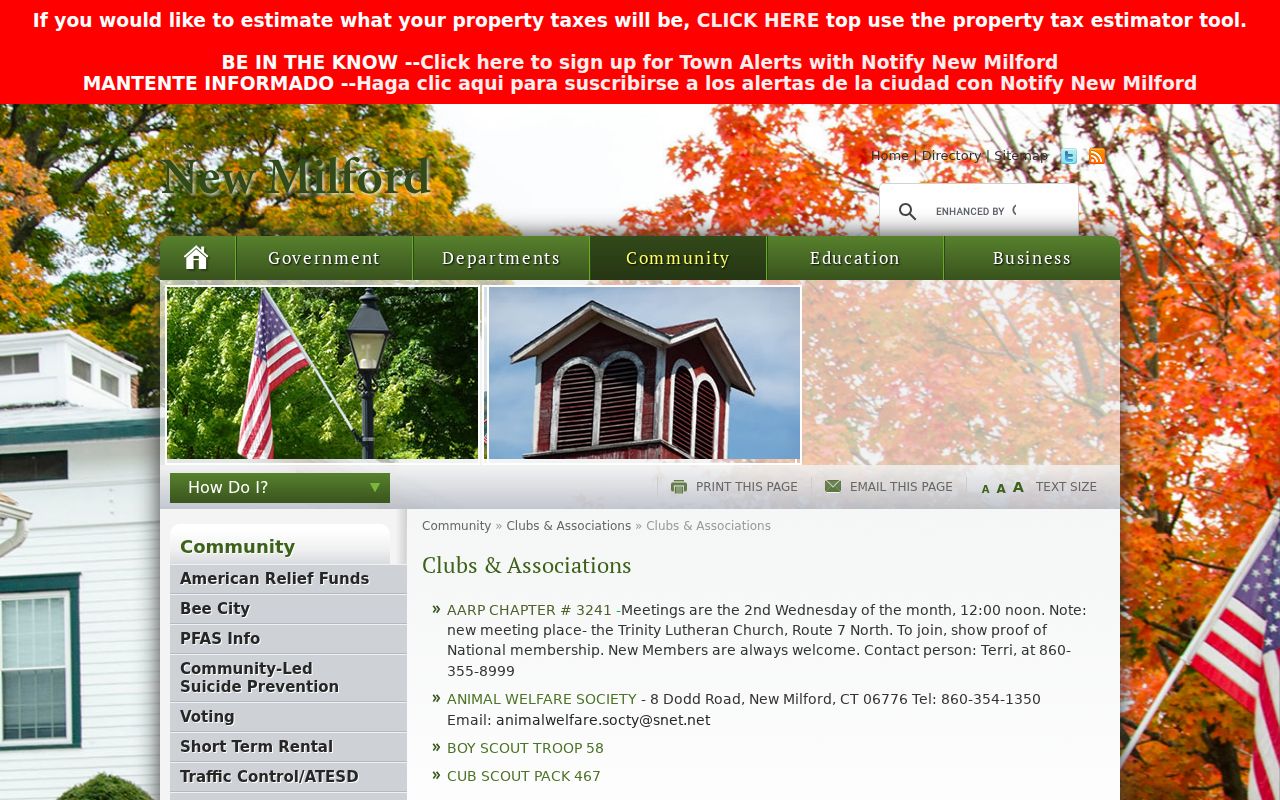 New Milford neighbors clubs and associations