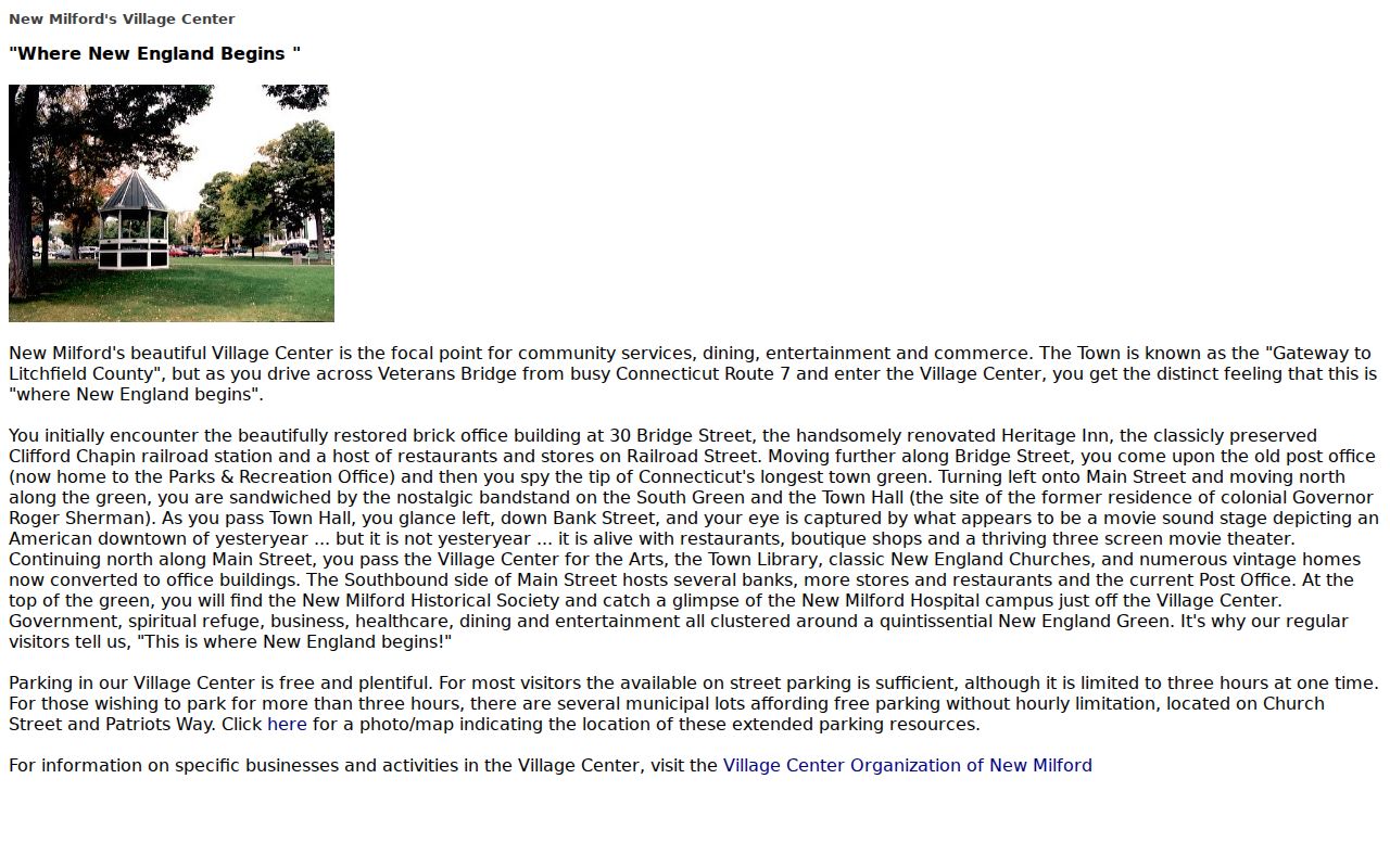New Milford neighbors Village Center geography
