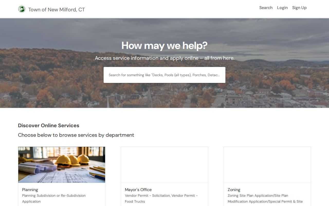 New Milford street directory ViewPoint Cloud permits